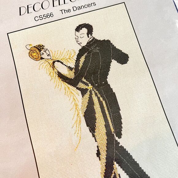 CrossstitchUK Heather Anne DECO ELEGANCE CS566 The Dancers RARE! New Sealed - Picture 3 of 5